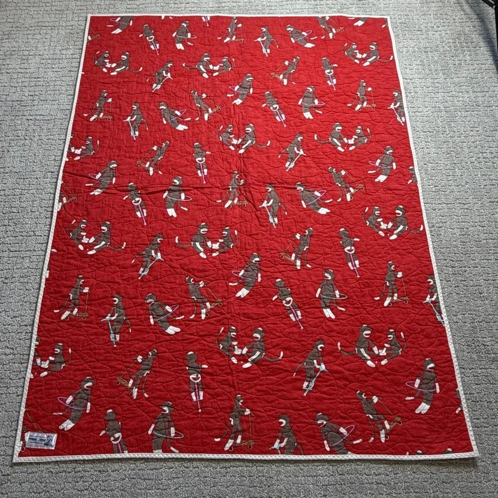 Whimsical 5 Little Monkeys Jumping on Bed Story Crib Quilt Patchwork Linus